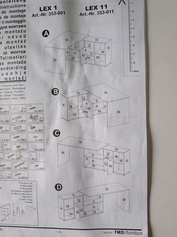 Weißer Schreibtisch, Eck Schreibtisch in Marsberg