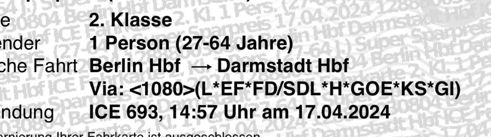 Db Fahrt von Berlin nach Frankfurt 17.04 um 14:57 in Berlin