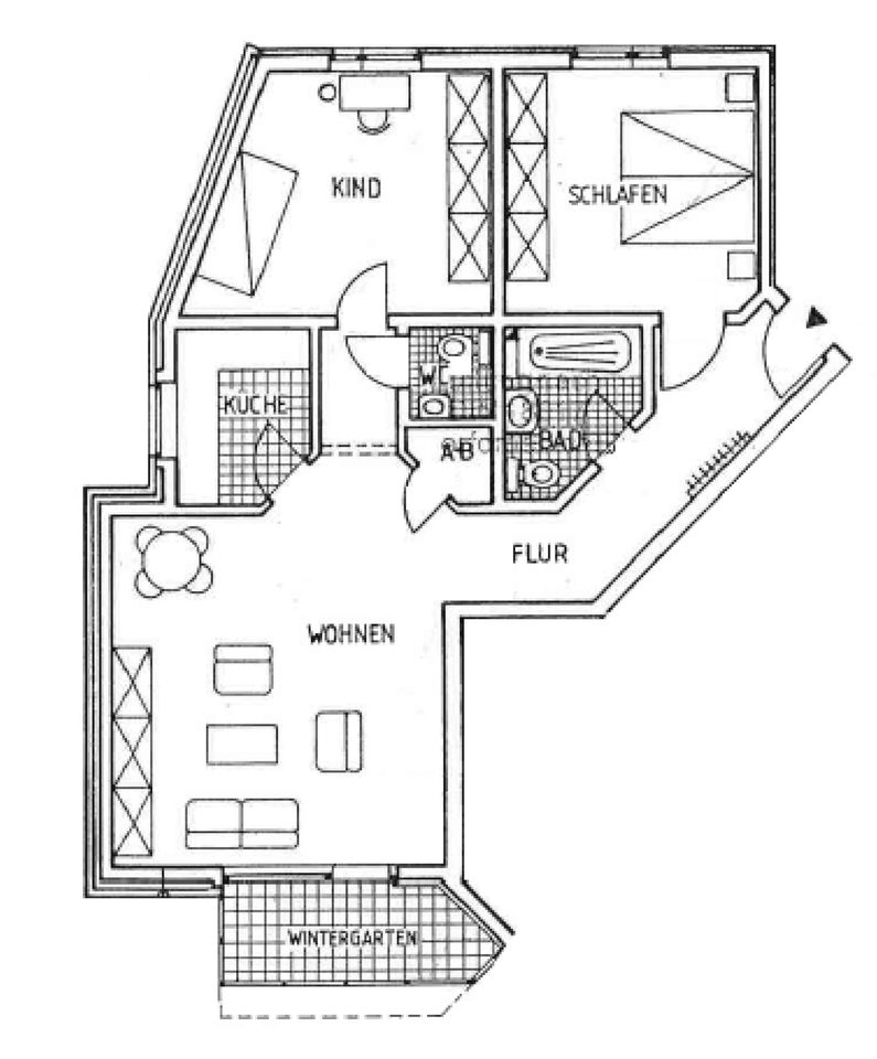 Gelsenkirchen-Ückendorf | Renovierte 3-Zimmer-Wohnung im EG mit Wintergarten & Einbauküche in Gelsenkirchen