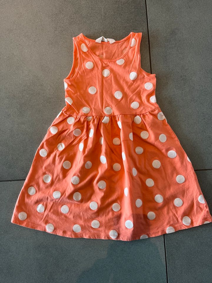 H&M 122 128 Sommerkleid Kleid Koralle Glitzer Dots Punkte in Filderstadt