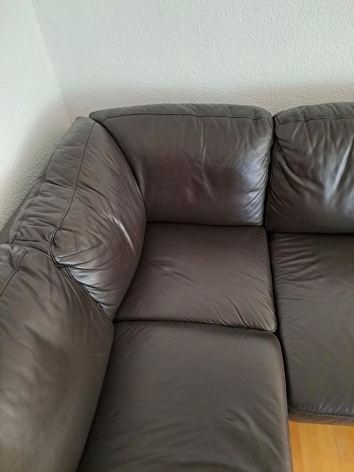 Leder Couch  Sofa  Schlafsofa in Krefeld