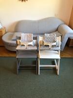 Stokke Tripp Trapp Hochstuhl grau weiß Babyset Kissen München - Berg-am-Laim Vorschau