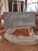 ❤️ Holz Schild ❤️ Herzlich Willkommen Deko Hochzeit Verleih Niedersachsen - Lingen (Ems) Vorschau