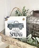 Hello spring Farmhouse Deko Hänger Landhaus Shabby  Schild Thüringen - Bad Frankenhausen/Kyffhäuser Vorschau