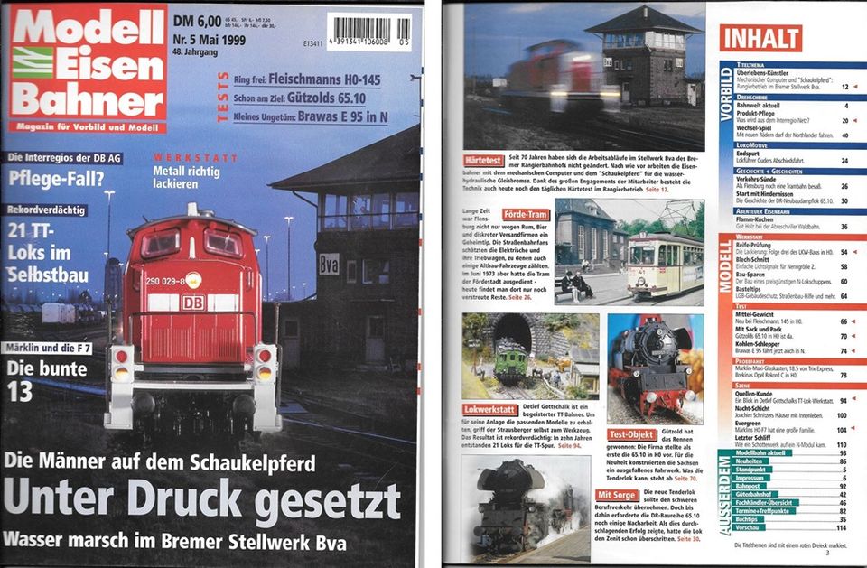 ZEITSCHRIFT „MODELL-EISENBAHNER“- 18 EINZELHEFTE aus 1998 + 1999 in Essen