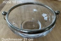 Glasschale mit silberfarbenem Rand / Durchmesser 21 cm Nordrhein-Westfalen - Langenberg Vorschau