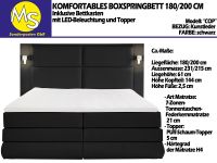 Boxspringbett Bett 180/200 +KSMatratze H4 +Topper Kunstleder schw Nordrhein-Westfalen - Mettingen Vorschau