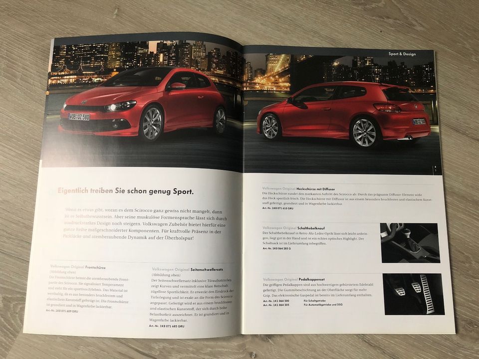 VW Volkswagen Zubehör: Scirocco Prospekt Heft 08 inkl. Preisliste