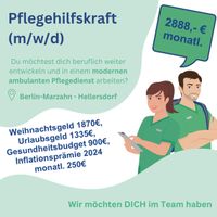 Pflegehelfer/in (m/w/d), Pflegehilfskraft (m/w/d), Altenpflegehelfer/in (m/w/d), Krankenpflegehelfer/in (m/w/d) Berlin - Hellersdorf Vorschau