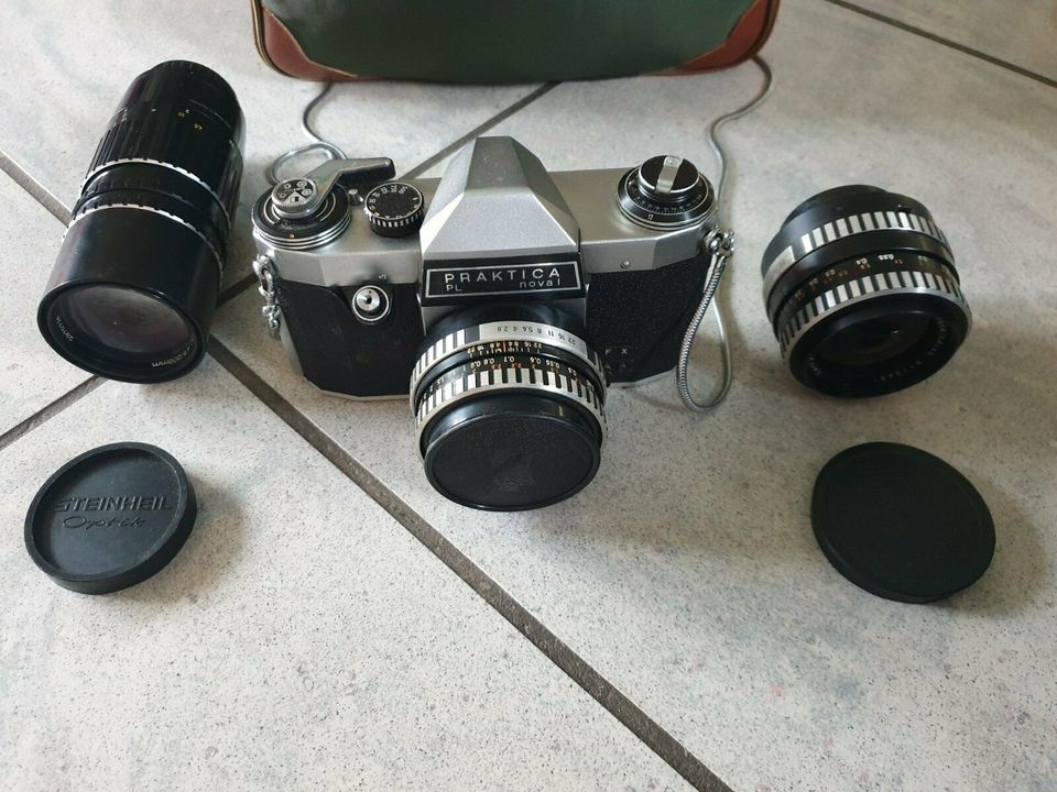 PRAKTICA PL, nova I, Spiegelreflexkamera mit 3 Objektiven M42 in Ennepetal