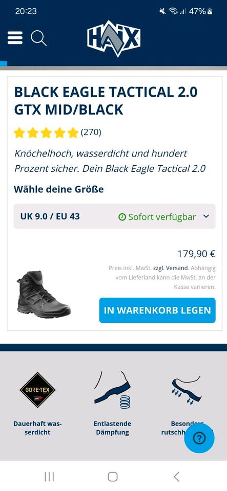 Haix Black Eagle Tactical 2.0 Gtx Mid Wanderschuhe Bundeswehr in Berlin