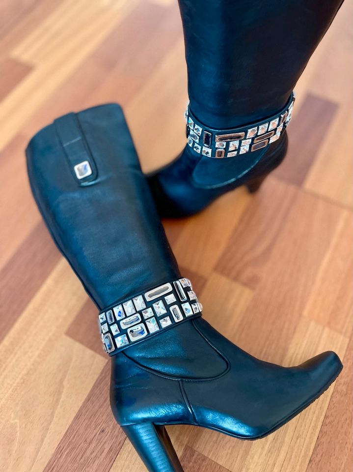 HÖGL Lederstiefel Stiefel mit Swarovski Kristalle 38,5 TOP ✨✨ in Berlin