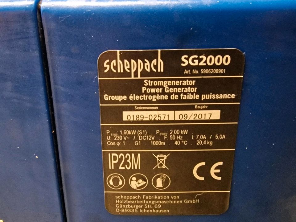 Benzin Stromgenerator Scheppach SG2000 Neuwertig in Ennepetal