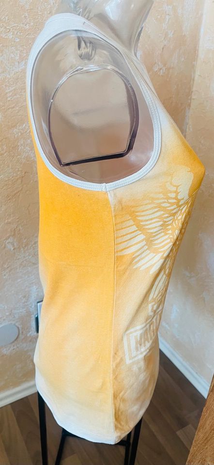 Harley-Davidson Damen Top Shirt Gr. L gelb/orange/weiß in Schlaitdorf