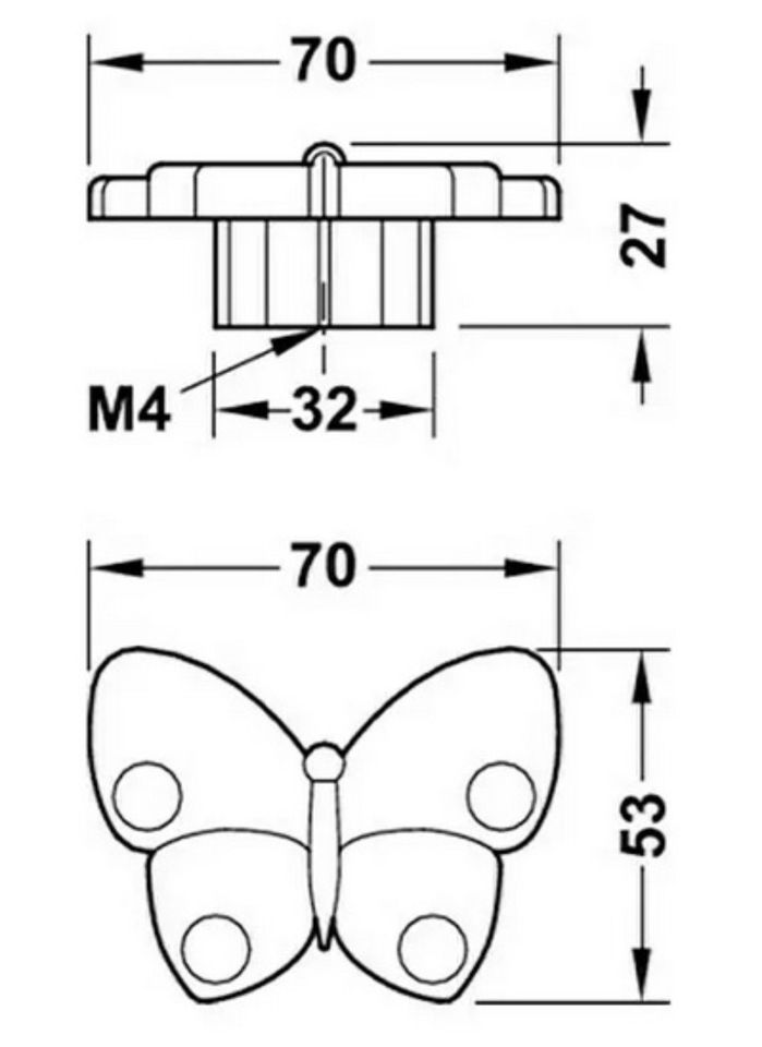 Möbelknopf, Möbelgriff, Schranktür, Kinderzimmer, Schmetterling 9 in Hamdorf