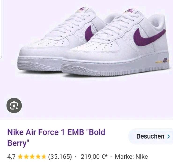 nike air force 1 wild berry  yellow ausverkauft gr 39  Tausch in Rheinfelden (Baden)