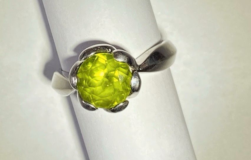 Ring 925 Sterling Silber Olivin Peridot Stein groß Solitär 16 mm in Timmendorfer Strand 