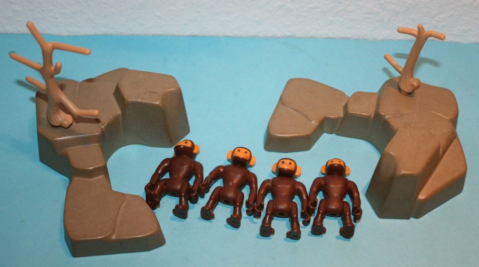 Playmobil Tiere 3496 Affenfelsen Schildkröten Schimpansen 3145 in Rüsselsheim
