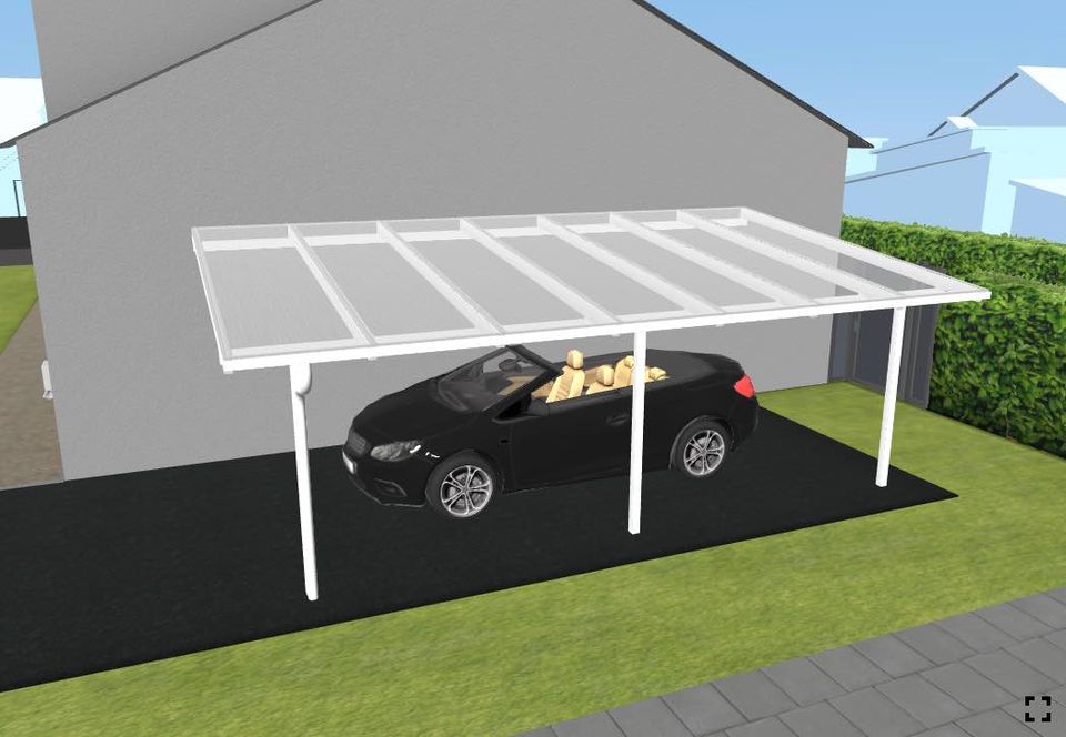 Aluminium Carport 706x300 cm VSG Glas in München