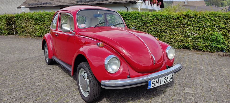 VW Käfer Typ 1300 rot, guter Zustand, Oldtimer, BJ 1968 in Lennestadt