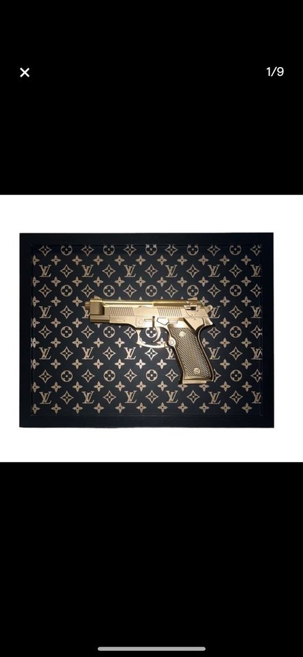 AmsterdamArts - Louis Vuitton golden gun Wandbild Original in Wiernsheim