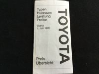 Toyota Preisliste 1985 Tercel Land Cruiser Starlet Corolla Camry Schleswig-Holstein - Kiel Vorschau