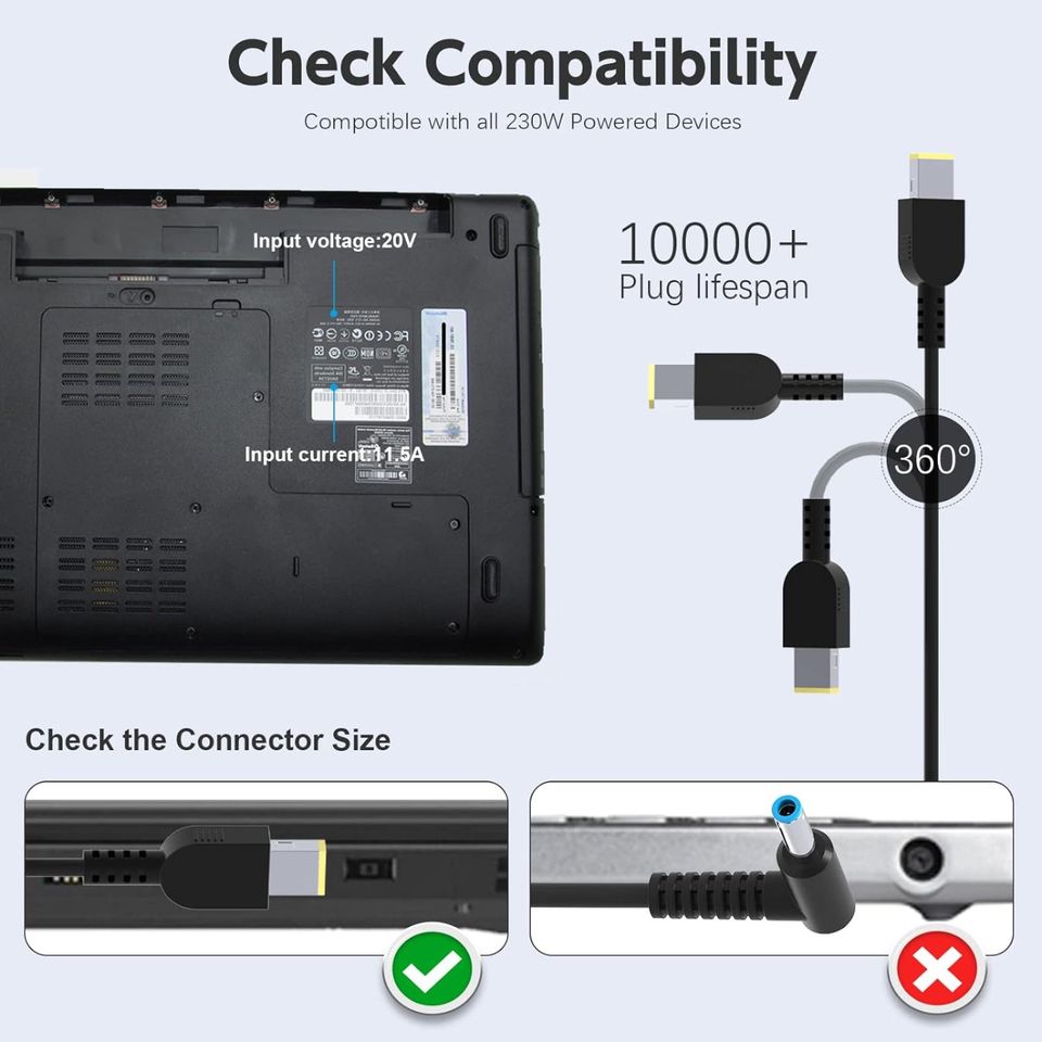 230W Laptop Netzteil Ladekabel Ladegerät für Lenovo in Düsseldorf