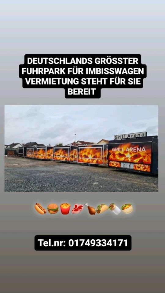 XXL Verschiedene Größen Imbissanhänger Imbisswagen mieten zu vermieten  verleih Foodtruck Verkaufswagen Grillwagen Dönerwagen Döneranhänger Foodtrailer Burgerwagen Wurstbude Streetfood Event mieten in Groß-Gerau