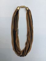 Modeschmuck Kette Länge ca. 42 cm schwarz / gold / goldbraun Bielefeld - Schildesche Vorschau