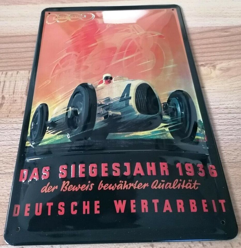 Audi Autounion Werbeschild Oldtimer Rally Retro Geschenk #1204 in Bielefeld