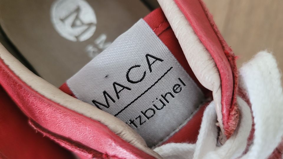 MACA KITZBÜHEL Schnürschuhe Sneakers rot silber Gr. 38 NEU in München