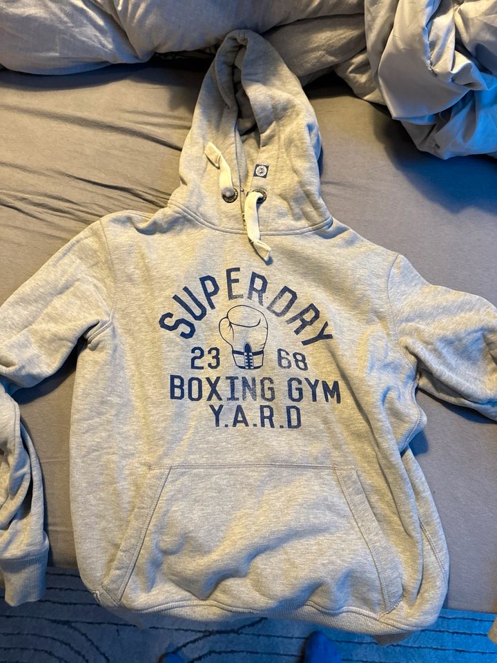 Superdry Hoodie grau L Boxing Gym in Voerde (Niederrhein)
