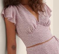 Bluse fledermausärmel Flieder lila rosa croptop Gr. S NA-KD Bayern - Waldmünchen Vorschau