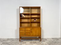 WMK Hochwertiger skandinavischer Bücherschrank aus vollem Holz mit verstellbaren Regalböden , Vitrine und Schubladen # Regal Bücherregal Regalwand Kommode Sideboard Highboard Mid-Century Vintage 60er Friedrichshain-Kreuzberg - Friedrichshain Vorschau