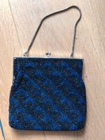 Edle alte Perlen-Handtasche in blau/schwarz mit Bügelverschluss Schleswig-Holstein - Rendsburg Vorschau