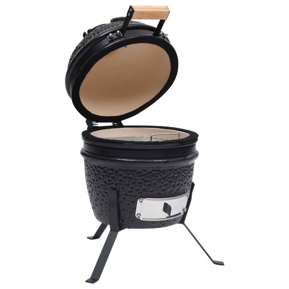 2-in-1 Kamado-Grill Smoker Keramik 56 Cm Schwarz in Landau a d Isar