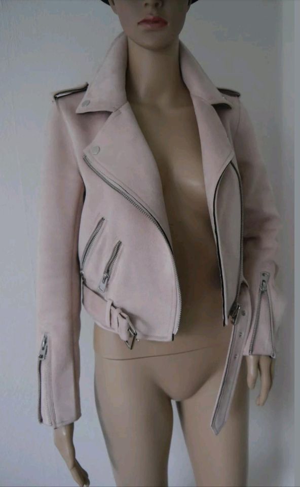 Zara Wildleder Bikerjacke Rose Gr. S in Duderstadt