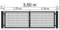 Hoftor  Einfahrtstor Doppelstabmattenzaun Tür Tor Gartentor Doppelflügeltor + Zubehör 3500x1400 mm Nr.009 Nordrhein-Westfalen - Herford Vorschau