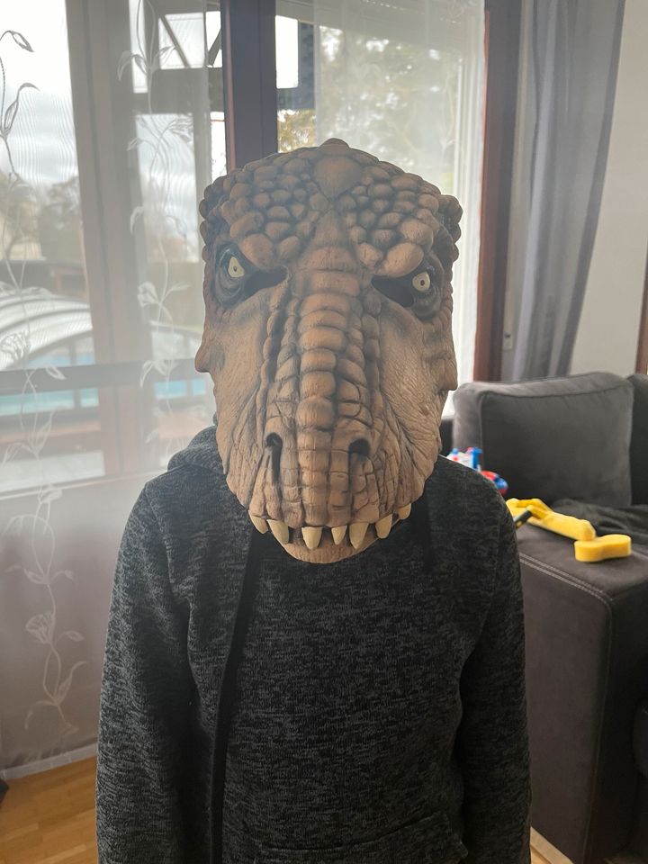 T-Rex Maske Latex Fasching Erwachsene Kostüm Halloween in Treben