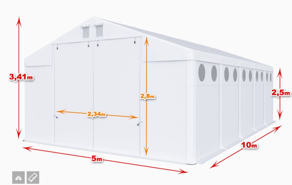 Lagerzelt Winter Plus SD/MS 5X10X2,5 Garage Industriezelt in Görlitz