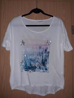 Shirt mit Sterne und Schrift weiß Gr.36 Sachsen - Zwoenitz Vorschau