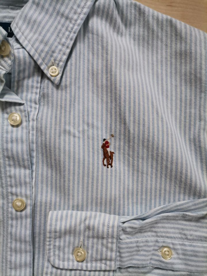 Ralph Lauren Bluse Hemd Hellblau blau weiß gestreift Größe 0 in Ebsdorfergrund