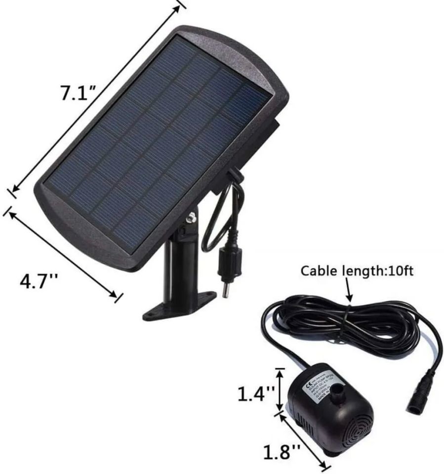 LED Wasserspiel Solarpumpe Springbrunnen Gartenbrunnen 200L/H in Bebra