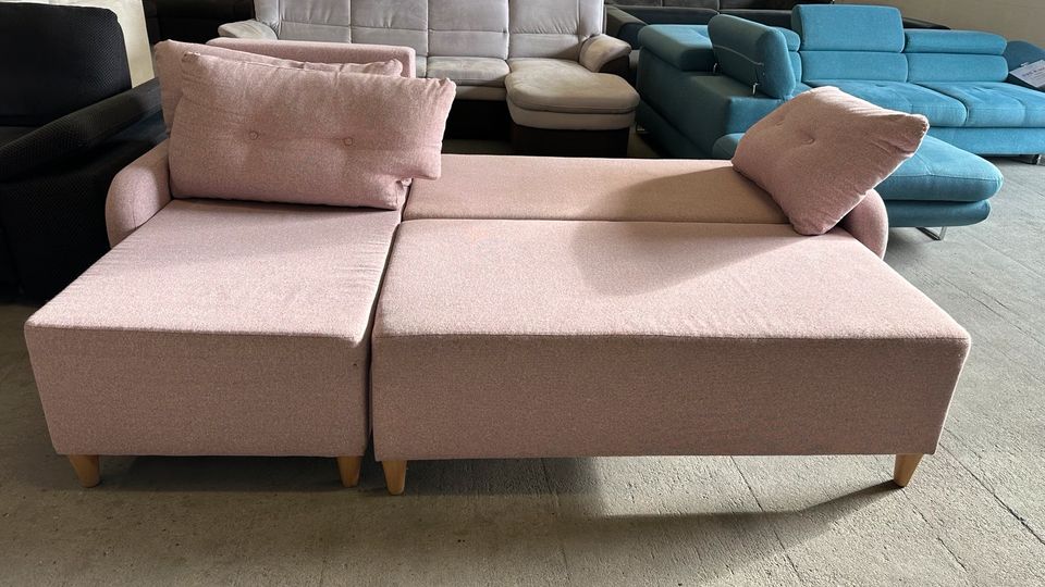 Eck Couch Sofa in Rosa Schlaf Funktion ❇️ LIEFERUNG MÖGLICH ✅ in Geesthacht