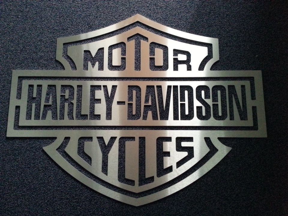 Harley Davidson Logo, Edelstahl Blechschild, 820 x 630 x 2 mm in Karwitz