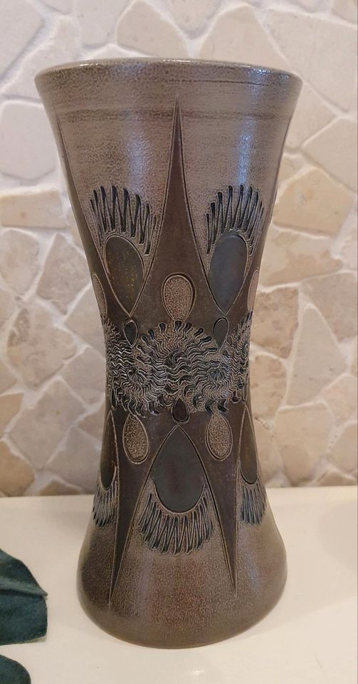 Mega schöne Vase, Handarbeit von M. Fürst, aus Steingut in Blieskastel
