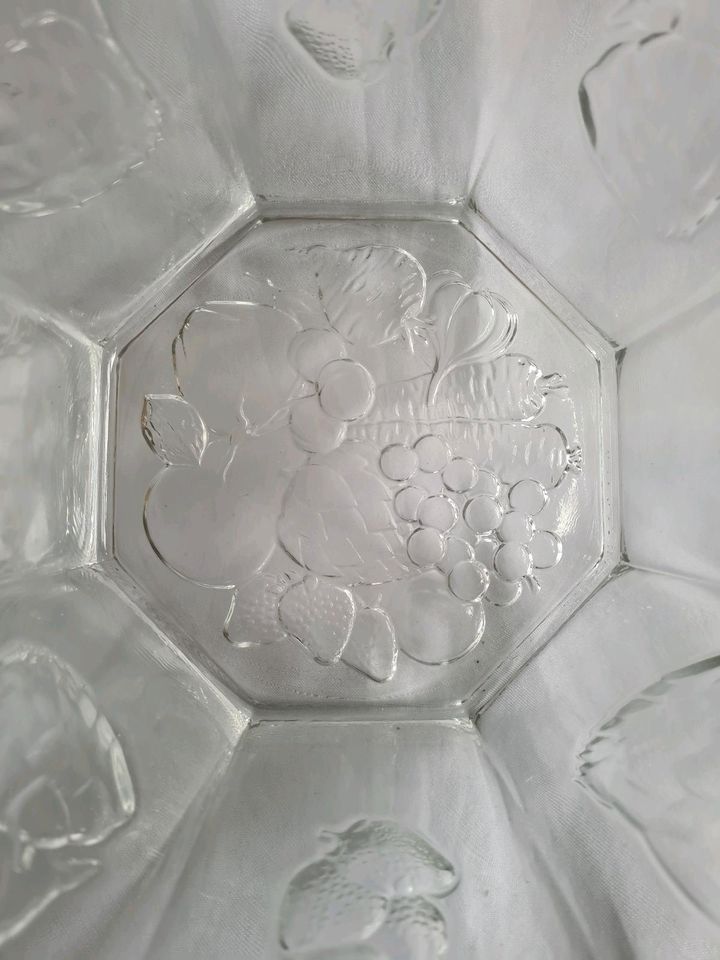 Große Schale Glasschale mit Obst Muster Glas in Rattelsdorf