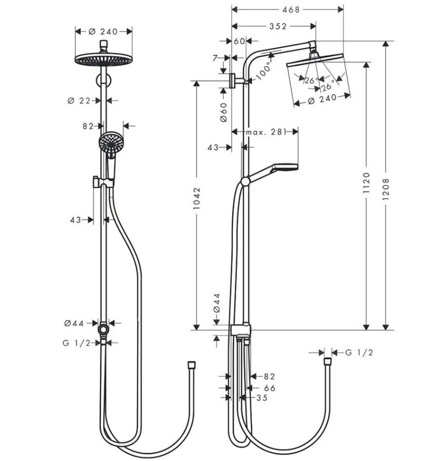 Hansgrohe Regendusche Crometta S 240 Ecosmart in Bruchköbel