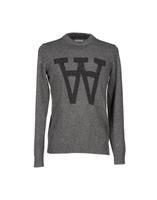 WOOD WOOD Designer Pullover L Large 52 Wolle Grau Grey Logo Berlin - Wannsee Vorschau
