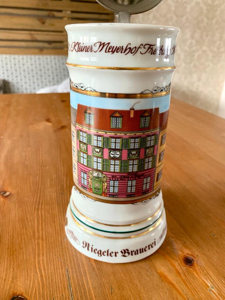 Riegeler Brauerei Historienkrug  kleiner Meyerhof Freiburg Zinn in Herbolzheim